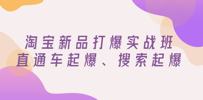 【副业项目3372期】淘宝新品打爆实战班（淘宝店铺如何增加流量和访客）-掘金计划