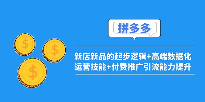 【副业项目4181期】2022拼多多：新店新品的起步逻辑+高端数据化运营技能+付费推广引流能力提升-掘金计划