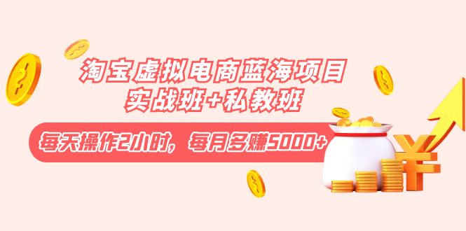【副业项目4366期】淘宝虚拟电商蓝海项目实战班+私教班：每天操作2小时，每月多赚5000+-掘金计划
