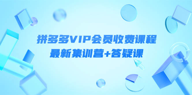 【副业项目4426期】某社群·拼多多VIP会员收费课程，最新集训营+答疑课-价值3299元-掘金计划