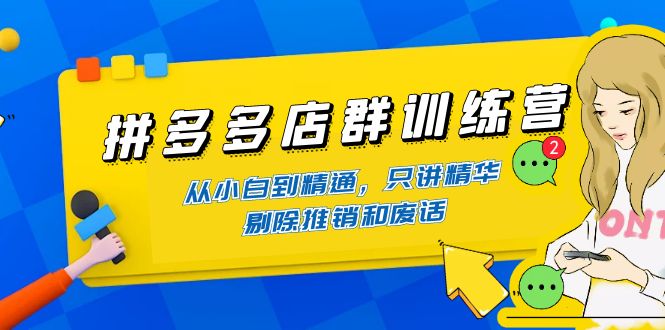 【副业项目4593期】98K电商学院·拼多多店群培训课，0基础也能学，从入门到精通-价值2499元-掘金计划