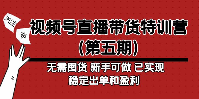 【副业项目5139期】视频号直播带货特训营（第五期）无需囤货 新手可做 已实现稳定出单和盈利-掘金计划