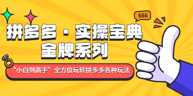 【副业项目5130期】拼多多·实操宝典：金牌系列“小白到高手”带你全方位玩转拼多多各种玩法-掘金计划