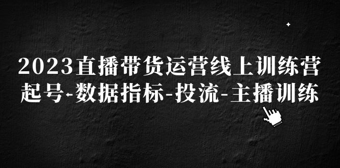 【副业项目5282期】2023直播带货运营线上训练营，起号-数据指标-投流-主播训练-掘金计划