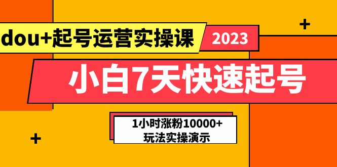 【副业项目5906期】小白7天快速起号：dou+起号运营实操课，实战1小时涨粉10000+玩法演示-掘金计划