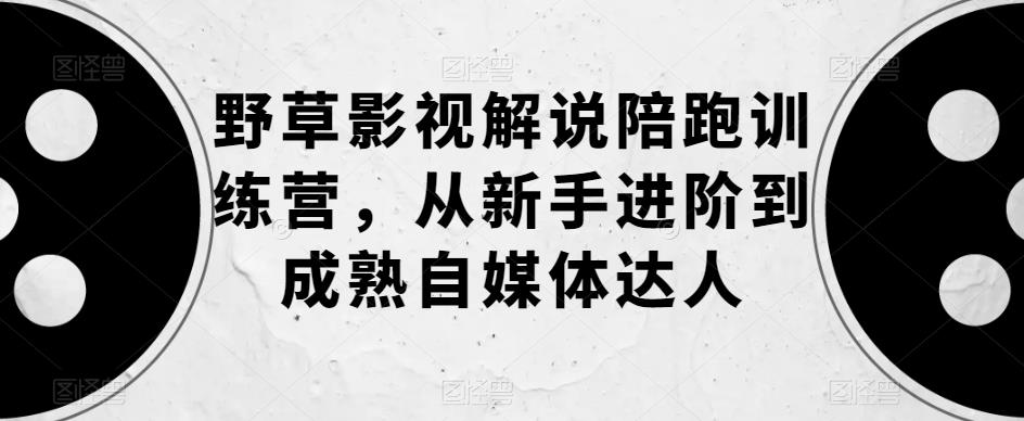 【副业项目6152期】野草影视解说陪跑训练营，从新手进阶到成熟自媒体达人-掘金计划