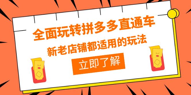 【副业项目6359期】全面玩转拼多多直通车，新老店铺都适用的玩法（12节精华课）-掘金计划