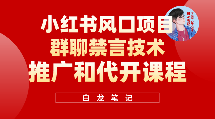 【副业项目5991期】小红书风口项目日入300+，小红书群聊禁言技术代开项目，适合新手操作-掘金计划