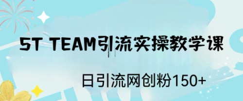 【副业项目6745期】ST TEAM引流实操课，日引流网创粉100+-掘金计划