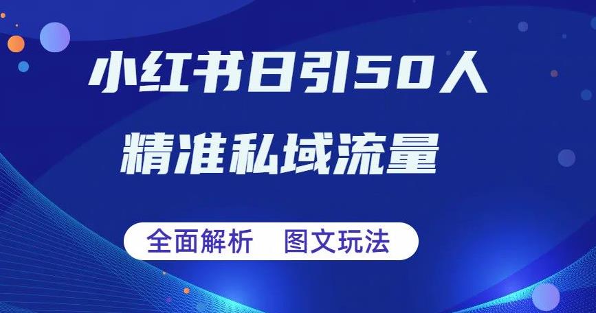 【副业项目6772期】全面解析小红书图文引流日引50私域流量【揭秘】-掘金计划