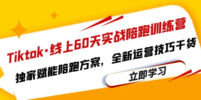 【副业项目6403期】Tiktok·线上60天实战陪跑训练营，独家赋能陪跑方案，全新运营技巧干货-掘金计划
