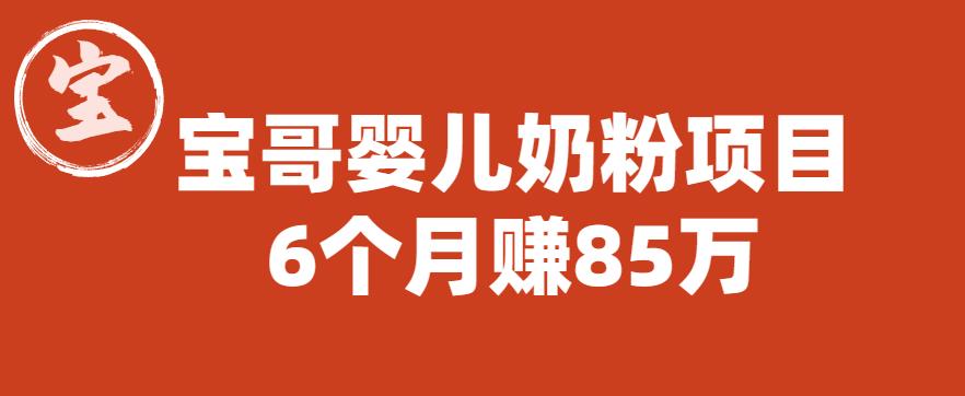【副业项目6416期】宝哥婴儿奶粉项目，6个月赚85w【图文非视频】【揭秘】-掘金计划