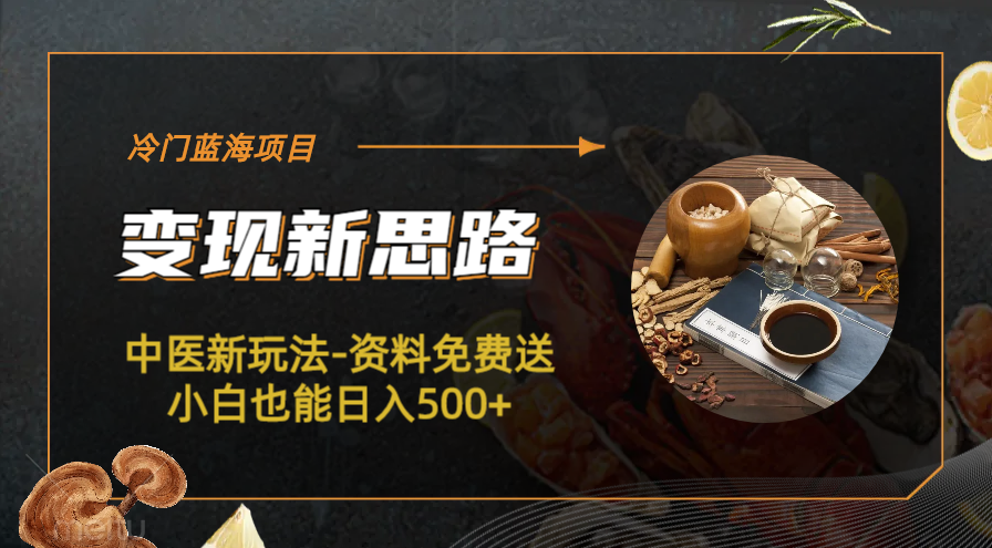 【副业项目6563期】冷门蓝海项目-中医新玩法-资料免费送小白也能日入500+-掘金计划