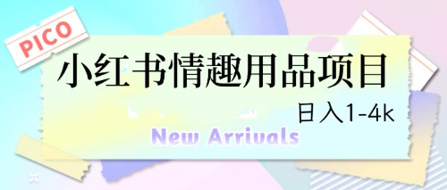 【副业项目6712期】最新小红书情趣用品项目，日入1-4k-掘金计划