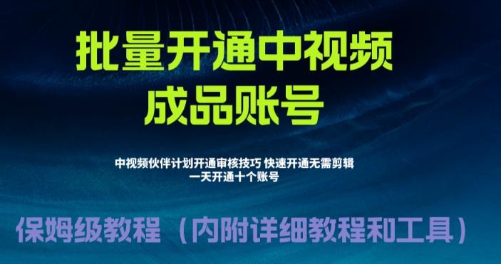 【副业项目6718期】外面收费1980暴力开通中视频计划教程，附 快速通过中视频伙伴计划的办法-掘金计划