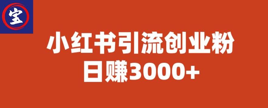 【副业项目6676期】宝哥小红书引流创业粉，日赚3000+【揭秘】-掘金计划