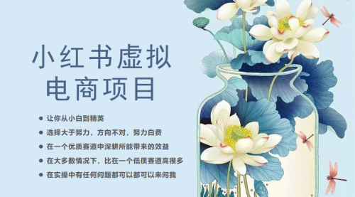 【副业项目6786期】小红书虚拟电商从0到1，让你从小白到精英（20节实操课程）-掘金计划