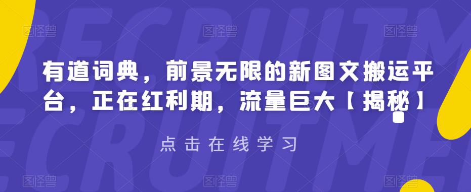 【副业项目6843期】有道词典，前景无限的新图文搬运平台，正在红利期，流量巨大【揭秘】-掘金计划
