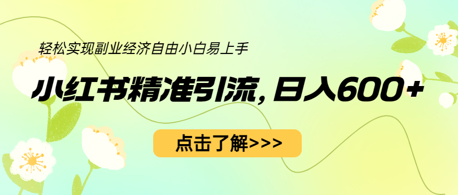 【副业项目6650期】小红书精准引流，小白日入600+，轻松实现副业经济自由（教程+1153G资源）-掘金计划