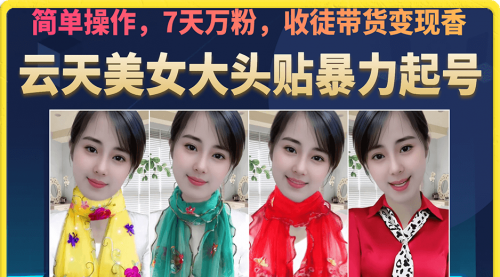 【副业项目7149期】美女大头贴暴力起号教学，简单操作，7天万粉-掘金计划