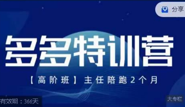 【副业项目7488期】纪主任·多多特训营高阶班，拼多多最新玩法技巧落地实操-掘金计划