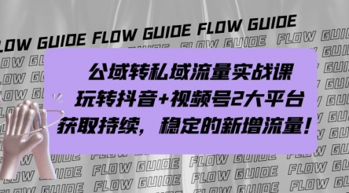 【副业项目7222期】公域转私域流量实战课，玩转抖音+视频号2大平台，获取持续，稳定的新增流量-掘金计划