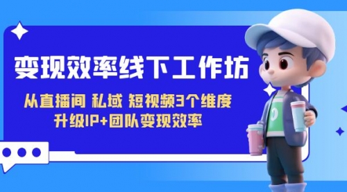 【副业项目7241期】变现-效率线下工作坊，从直播间、私域、短视频3个维度 升级IP+团队变现效率-掘金计划