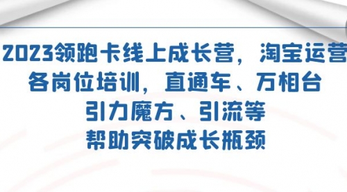 【副业项目7677期】2023领跑·卡 线上成长营 淘宝运营各岗位培训 直通车 万相台 引力魔方 引流-掘金计划