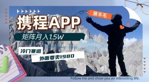 【副业项目8046期】携程APP薅羊毛，外面卖1980的冷门赛道，矩阵月入1.5w-掘金计划
