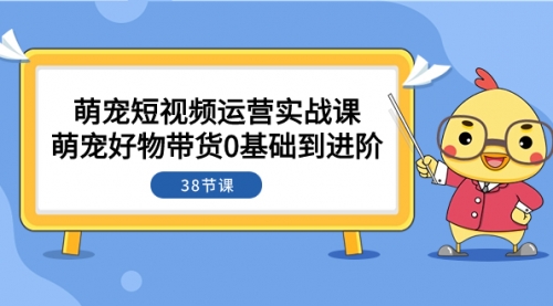 【副业项目8175期】萌宠·短视频运营实战课：萌宠好物带货0基础到进阶（38节课）-掘金计划