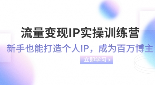【副业项目8349期】流量变现-IP实操训练营：新手也能打造个人IP，成为百万博主-掘金计划