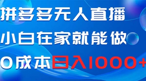 【副业项目8603期】拼多多无人直播，小白在家就能做，0成本日入1000+-掘金计划