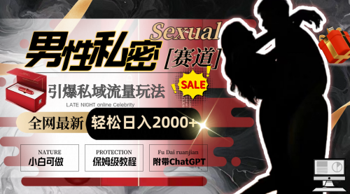 【副业8789期】全网最新男性私密赛道玩法，引爆私域流量，轻松日入2000+-掘金计划