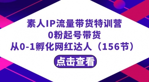 【副业8847期】繁星·计划素人IP流量带货特训营：0粉起号带货 从0-1孵化网红达人（156节）-掘金计划