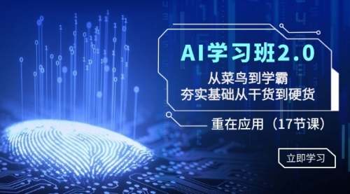 【副业8994期】AI学习班2.0：从菜鸟到学霸，夯实基础从干货到硬货，重在应用（17节课）-掘金计划