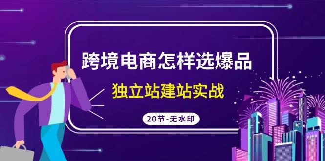 跨境电商怎样选爆品，独立站建站实战（20节高清无水印课）-掘金计划