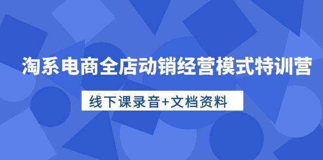 淘系电商全店动销经营模式特训营，线下课录音+文档资料-掘金计划