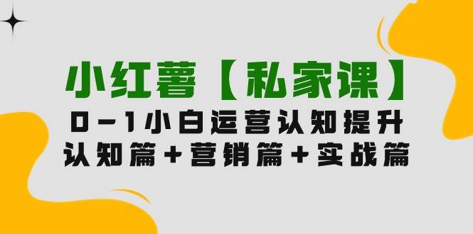 小红薯【私家课】0-1玩赚小红书内容营销，认知篇+营销篇+实战篇（11节课）-掘金计划