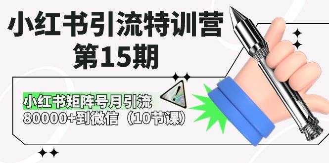 小红书引流特训营-第15期，小红书矩阵号月引流80000+到微信（10节课）-掘金计划