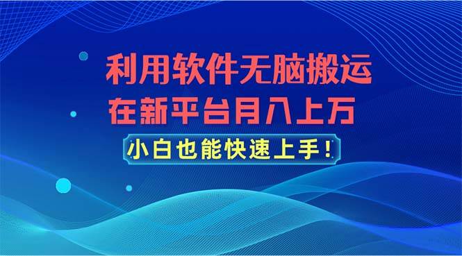 利用软件无脑搬运，在新平台月入上万，小白也能快速上手-掘金计划