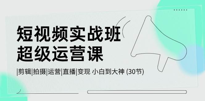 短视频实战班-超级运营课，|剪辑|拍摄|运营|直播|变现 小白到大神 (30节)-掘金计划