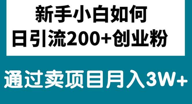 新手小白日引流200+创业粉,通过卖项目月入3W+-掘金计划