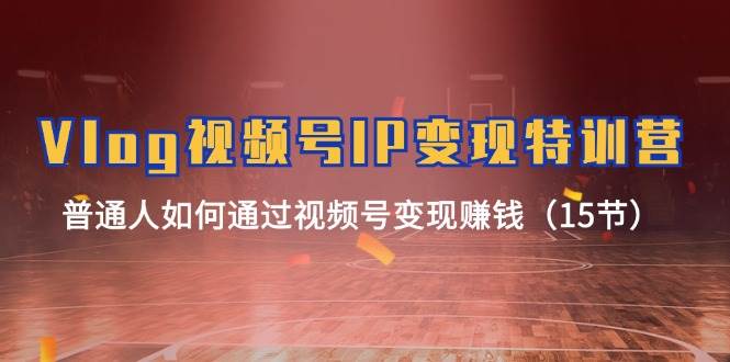 Vlog 视频号IP变现特训营，普通人如何通过视频号变现赚钱（15节）-掘金计划