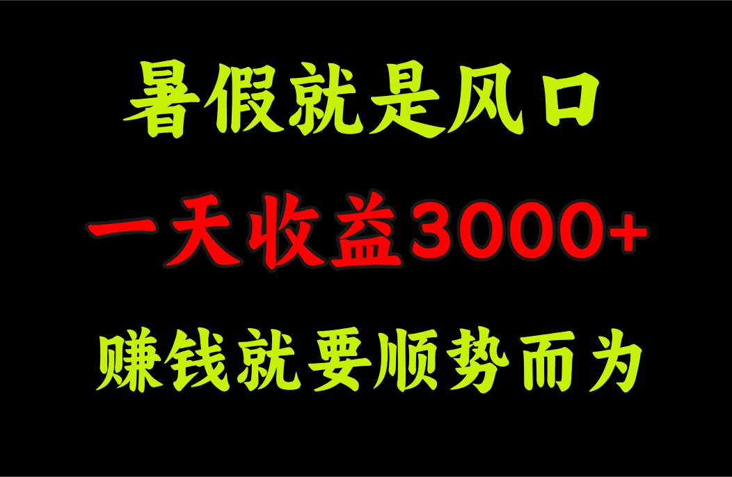 一天收益3000+ 赚钱就是顺势而为，暑假就是风口-掘金计划