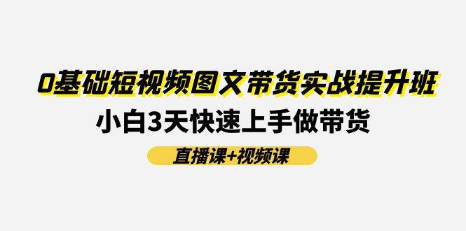 0基础短视频图文带货实战提升班(直播课+视频课)：小白3天快速上手做带货-掘金计划