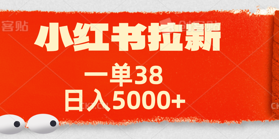 小红书拉新项目，一单38元！日入5000+【揭秘】-掘金计划