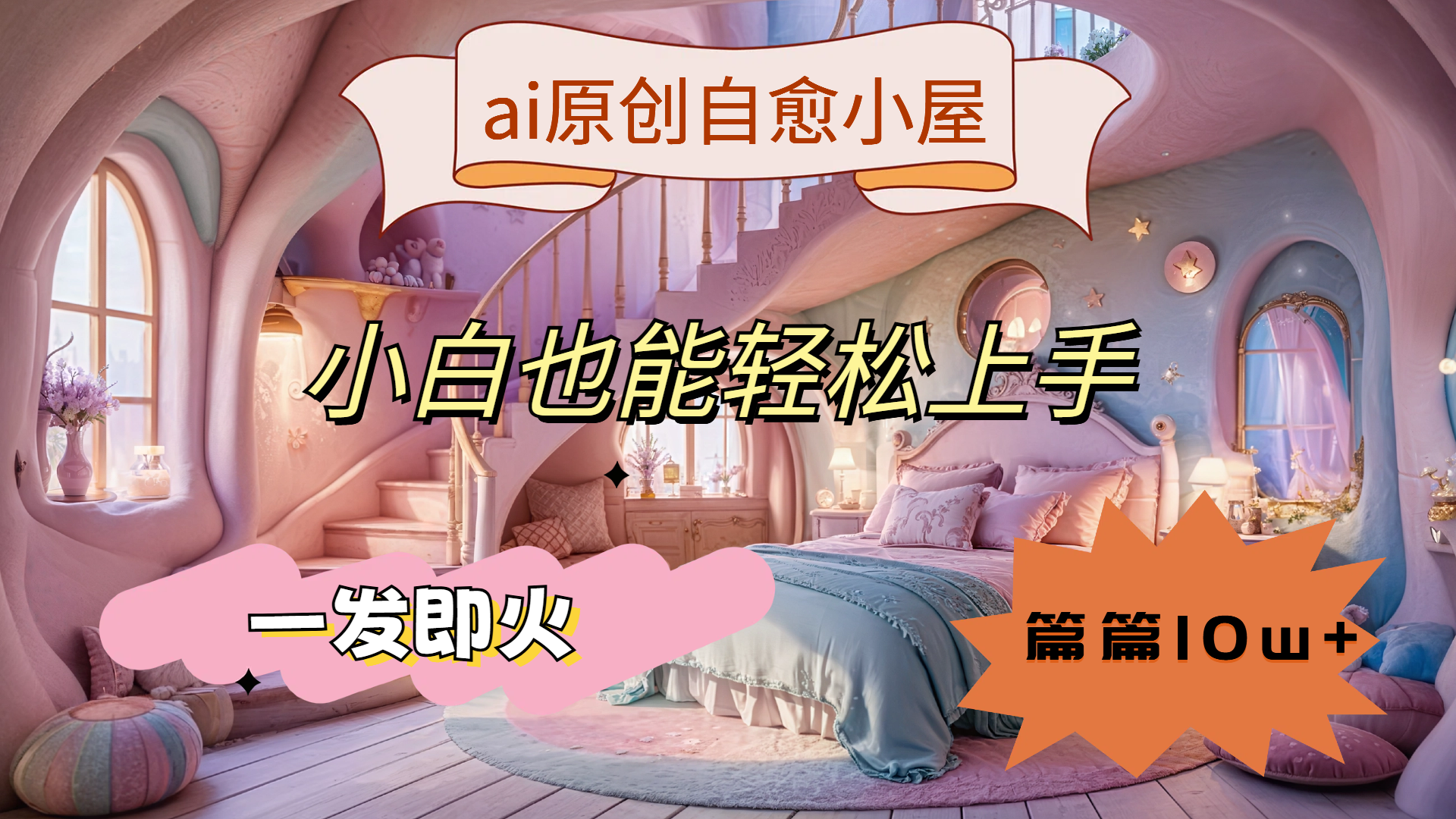ai原创治愈小屋，小白也能轻松上手，一发即火，篇篇10w+-掘金计划