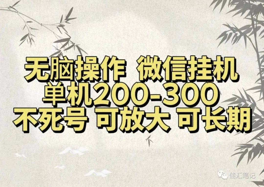 无脑操作微信视频号挂机单机200-300一天，不死号，可放大，工作室实测-掘金计划