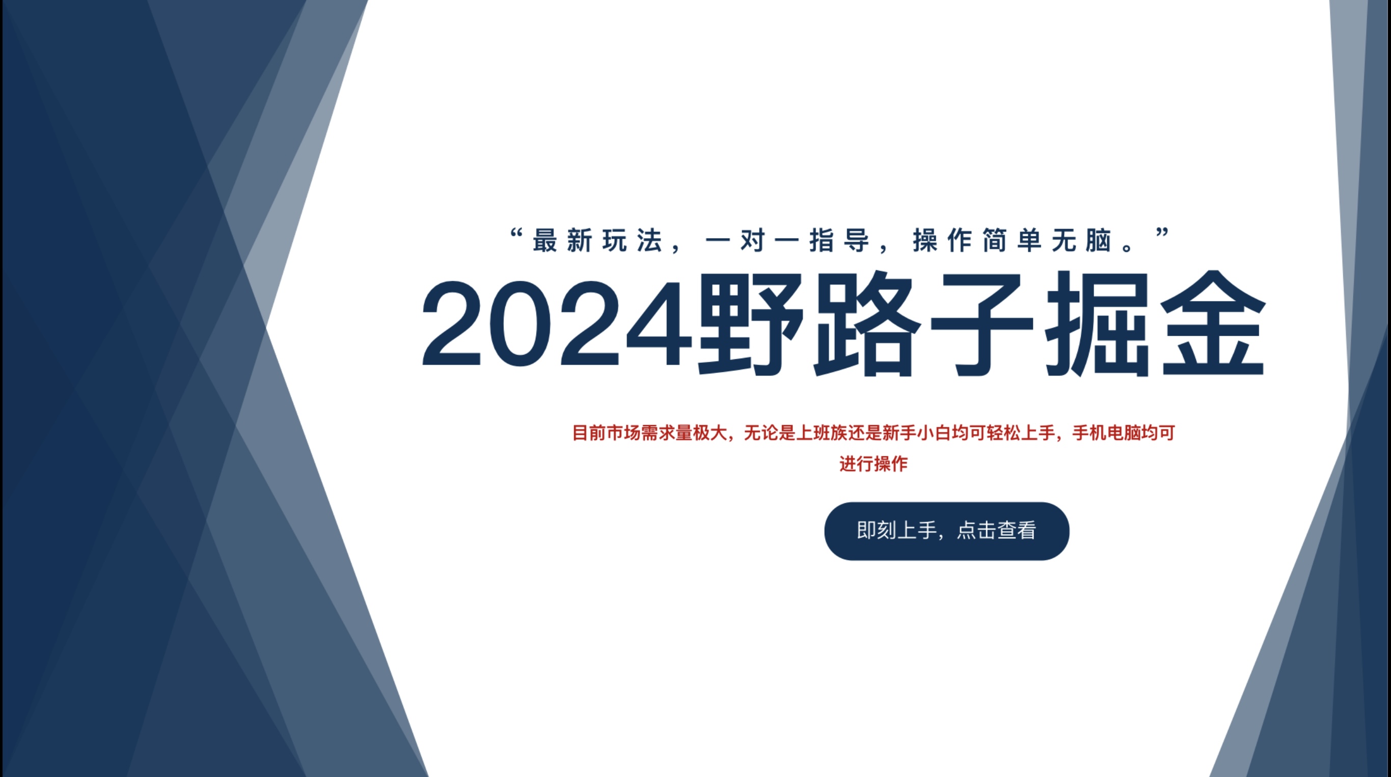 2024野路子掘金，最新玩 法， 一对一指导，操作简单无脑。-掘金计划