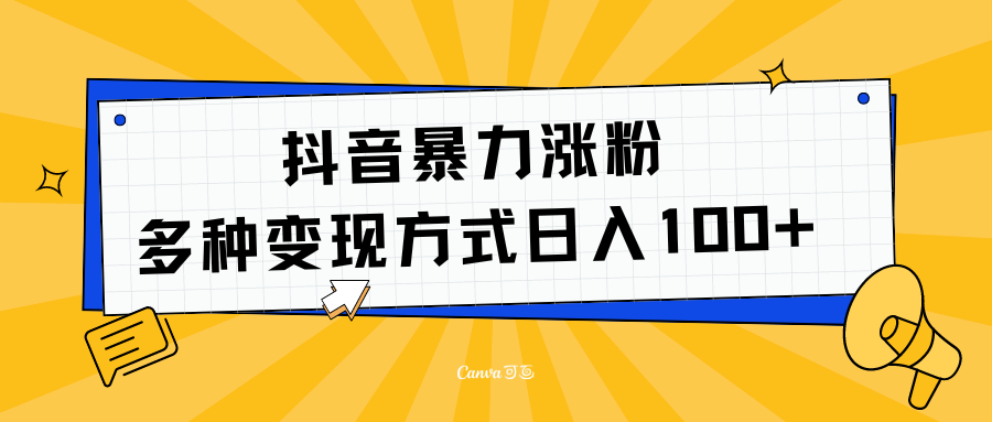 抖音暴力涨粉：多方式变现 日入100+-掘金计划
